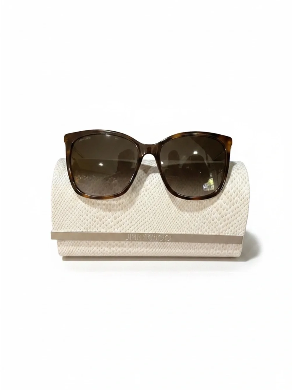 Jimmy Choo NERIA/S Oversized Tortoiseshell Sunglasses Italy Like New w/ Case - Picture 4 of 8